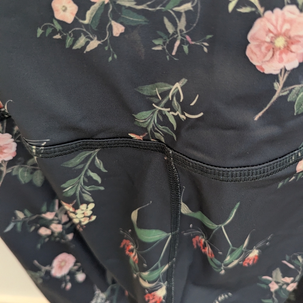 Beyond Yoga Floral Print Pants - Black and Pink - Picture 4 of 5